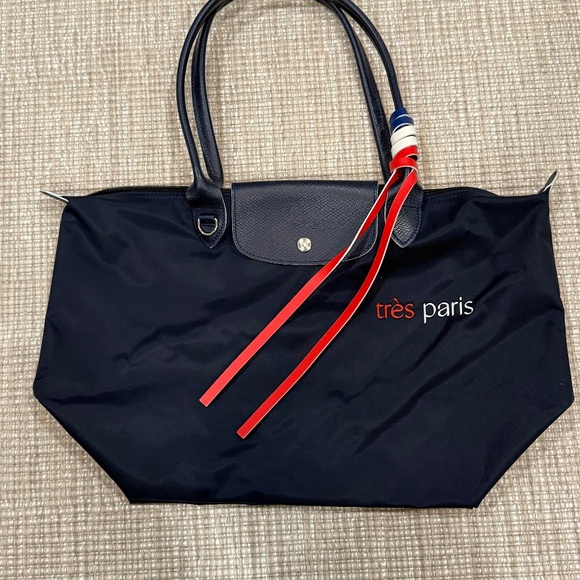 Longchamp Le Pliage Tres Paris Top Handle Shoulder Bag  Color: Navy - Picture 1 of 16